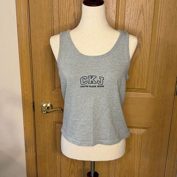 Y2K Vintage Calvin Klein Jeans Tank Top Medium Made in the USA - Picture 1 of 6